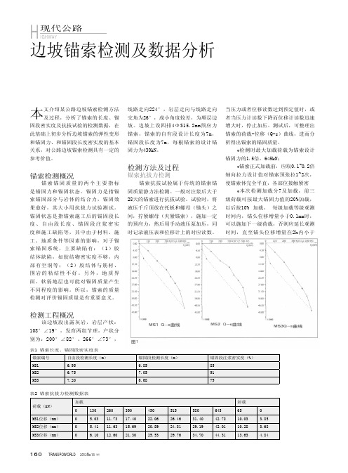 边坡锚索检测及数据