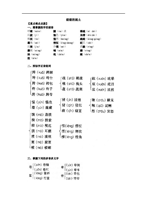 苏教版语文八上甜甜的泥土同步测试2篇