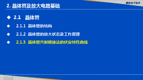 晶体管共射极接法的伏安特性曲线