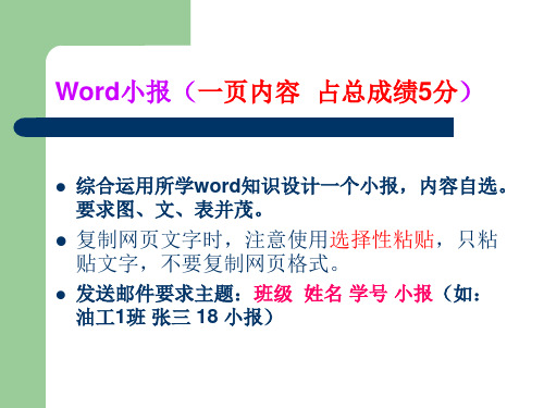 word小报作业要求