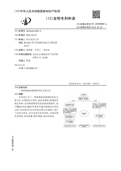 一种植物病原菌物的纯化分离方法[发明专利]