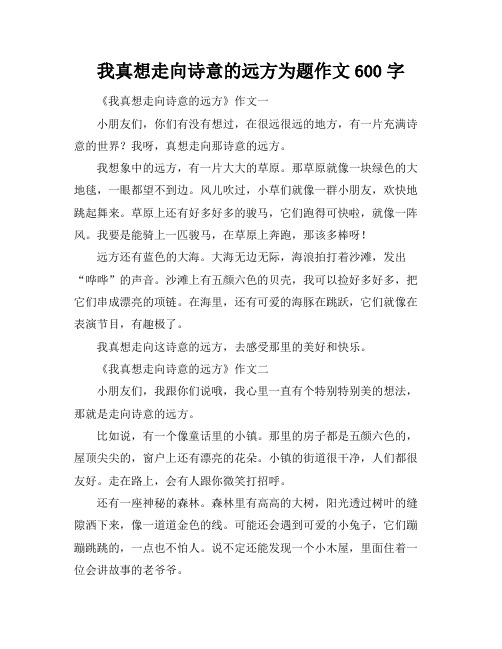 我真想走向诗意的远方为题作文600字