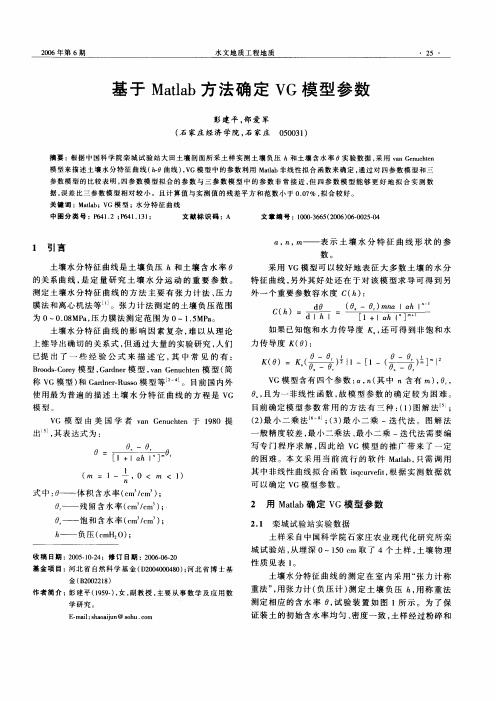 基于Matlab方法确定VG模型参数