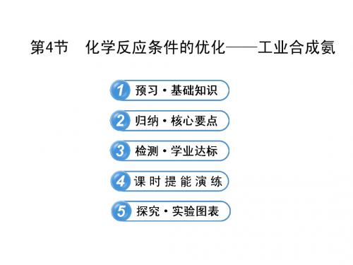 【全程复习方略】高中化学(鲁科版)选修四配套课件：2.4 化学反应条件的优化——工业合成氨