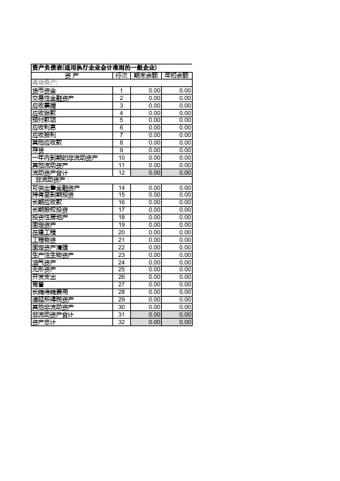 企业会计准则(一般企业)财务报表报送与信息采集_资产负债表