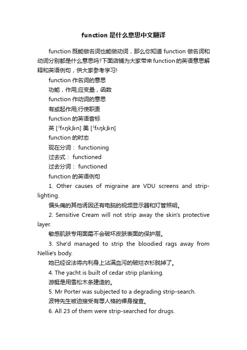 function是什么意思中文翻译