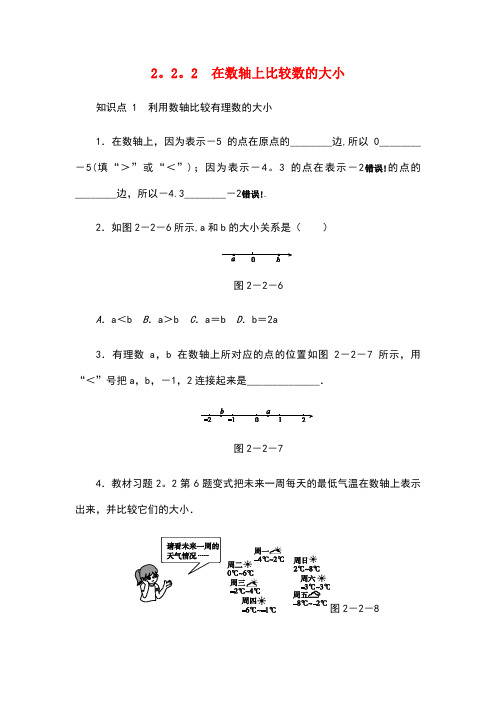 七年级数学上册 2.2 数轴 2.2.2 在数轴上比较数的大小同步练习 (新版)华东师大版