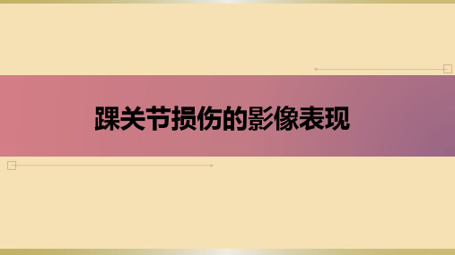 踝关节损伤的影像表现