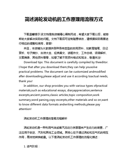 简述涡轮发动机的工作原理用流程方式