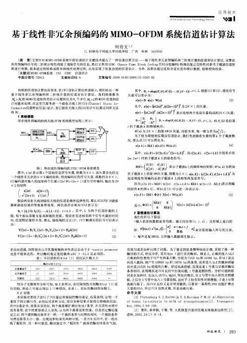 基于线性非冗余预编码的MIMO-OFDM系统信道估计算法