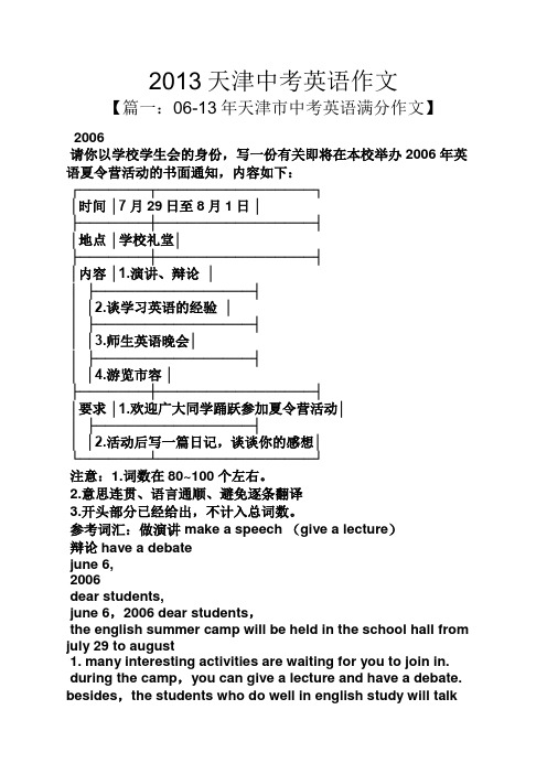 中考作文之2013天津中考英语作文