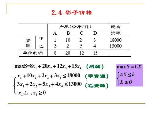 第四节 影子价格