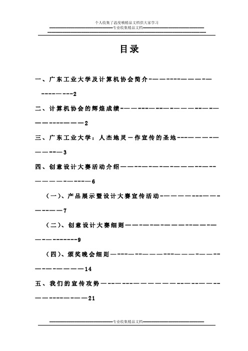 2010创意设计大赛计划书