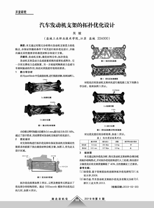 汽车发动机支架的拓扑优化设计