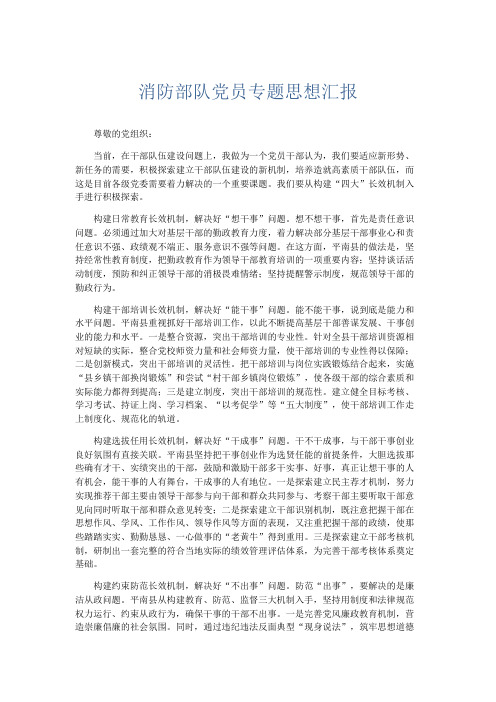 党团工会-消防部队党员专题思想汇报 精品
