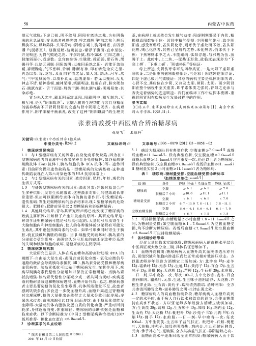 张素清教授中西医结合辨治糖尿病