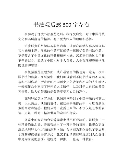 书法观后感300字左右