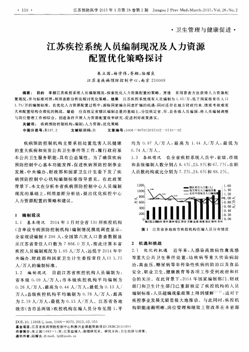 江苏疾控系统人员编制现况及人力资源配置优化策略探讨