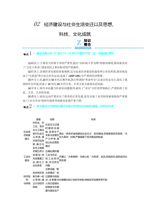 【最新推荐】2020年高考高三历史二轮专题复习文档：专题12社会主义的曲折探索 微专题2 Word版含答案