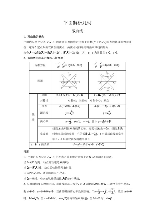 平面解析几何 双曲线