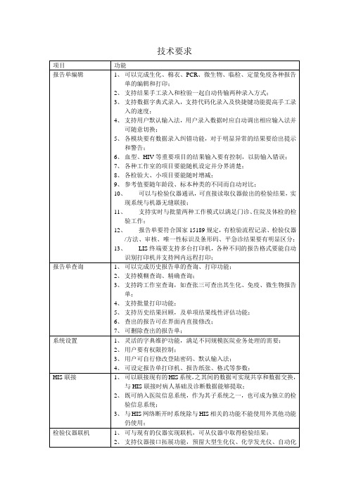 医院LIS系统基本功能