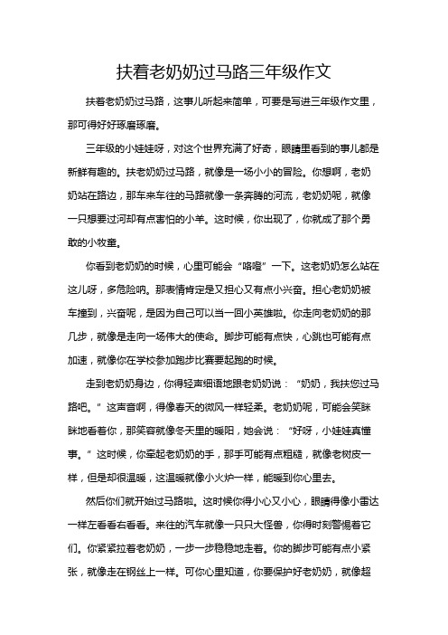 扶着老奶奶过马路三年级作文