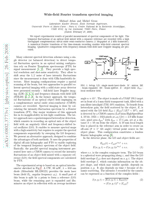 Wide-field Fourier transform spectral imaging