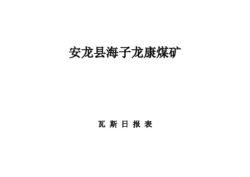 瓦斯检查日报表