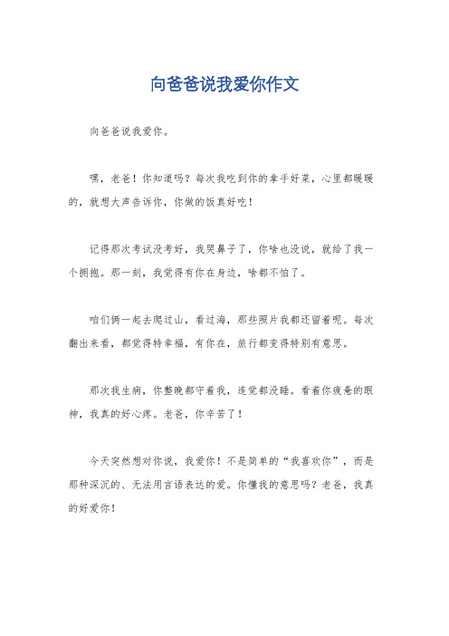 向爸爸说我爱你作文