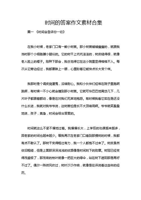 时间的答案作文素材合集