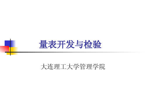 量表开发与检验