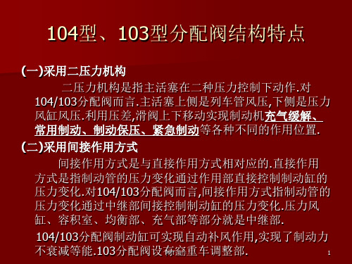 第五章  104型及103型分配阀  ppt课件