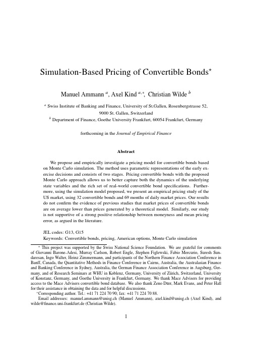 Simulation-Based Pricing of Convertible Bonds