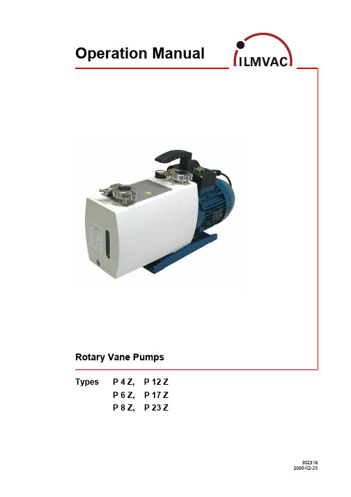 ILMVAC真空泵说明书P4Z-P23Z