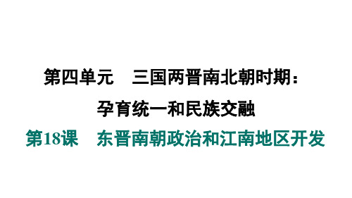 2024年秋人教版七年级历史上册 第18课 东晋南朝政治和江南地区开发(训练课件)