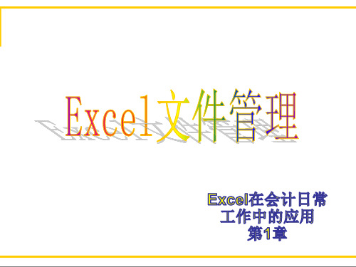 Excel文件管理教程和实例