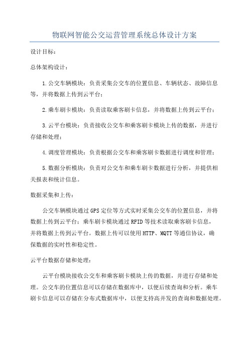 物联网智能公交运营管理系统总体设计方案