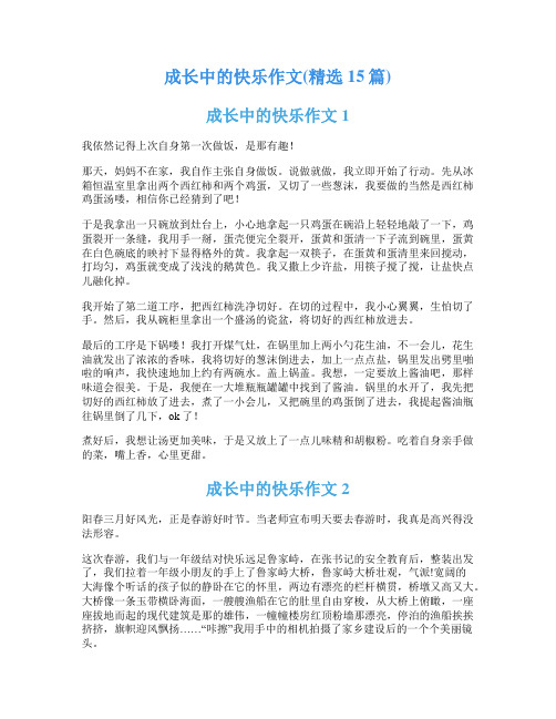 成长中的快乐作文(精选15篇)