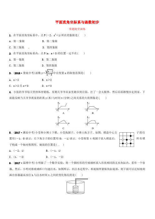 潍坊专版2019中考数学复习第1部分第三章函数第一节平面直角坐标系与函数初步要题随堂演练含答案