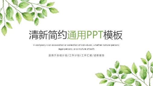 清新简约教学通用PPT模板