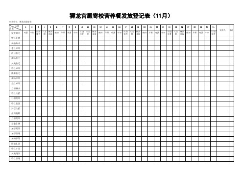 营养餐发放登记册