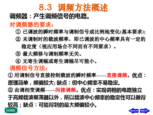 无线电通信-8.2 调频方法概述、变容二极管调频、晶体振荡器直接调频及间接调频