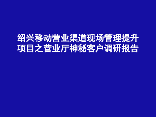 中国移动神秘客户报告分析