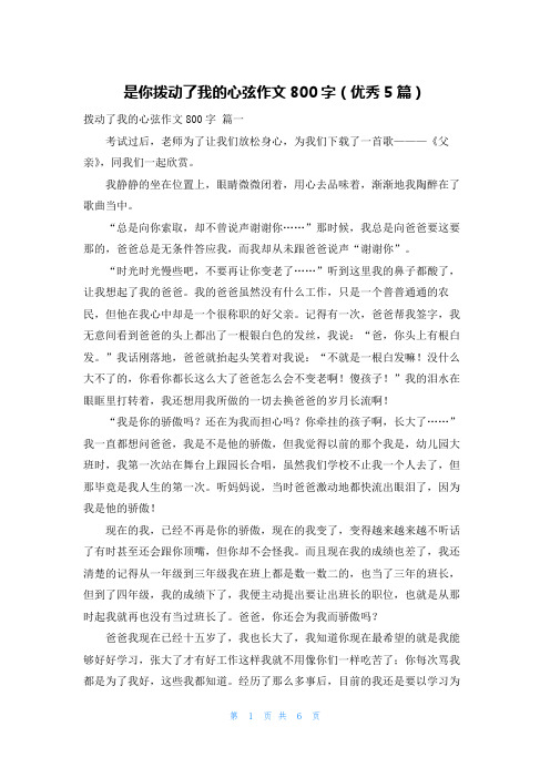 是你拨动了我的心弦作文800字(优秀5篇)