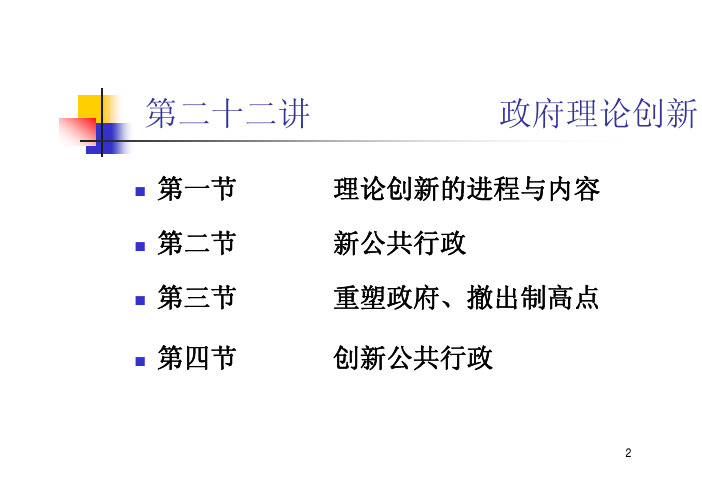 公共行政学课件22政府理论创新