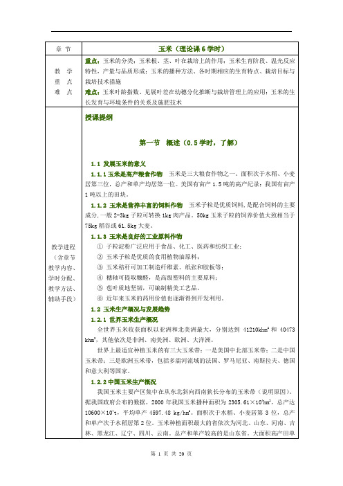 作物栽培与耕作学—玉米(各论)