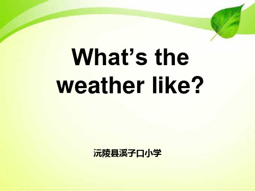 《 What’s the weather like》优秀课件