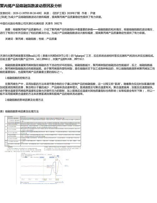 聚丙烯产品熔融指数波动原因及分析