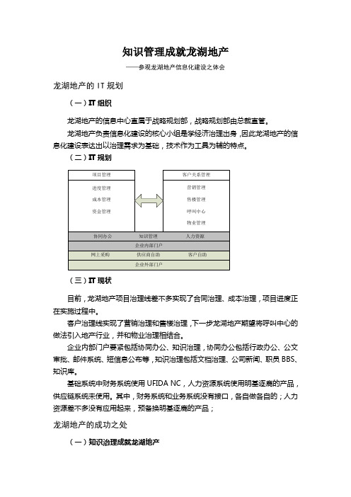 知识管理成就龙湖地产