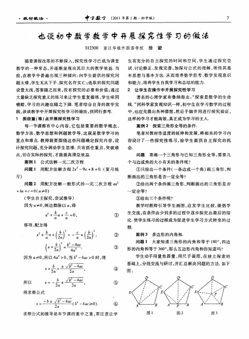 也谈初中数学教学中开展探究性学习的做法